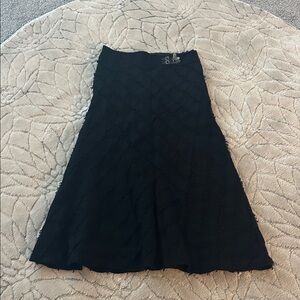 Black wool A-Line Skirt